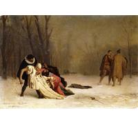 SERENDIPITP Retro Picture Poster Wall Art Pictures Painting the Duel the Ball by Jean Leon Gerome Wall Art Canvas Print for Wall Decor 60x90cm