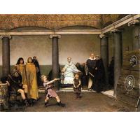 SERENDIPITP Retro Picture Poster Wall Art Pictures Painting the Education of the Children of Clotilde and Clovis by Lawrence Alma-tadema Wall Art Canvas Print for Wall Decor 60x90cm