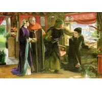 SERENDIPITP Retro Picture Poster Wall Art Pictures Painting the First Anniversary of the Death of Beatrice by Dante Gabriel Rossetti Wall Art Canvas Print for Wall Decor 60x90cm