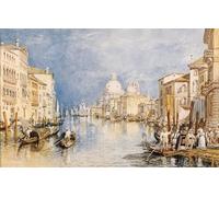 SERENDIPITP Retro Picture Poster Wall Art Pictures Painting the Grand Canal with Gondolas and Figures in the Foreground by Mallord William Turner Wall Art Canvas Print for Wall Decor 60x90cm