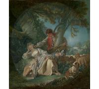SERENDIPITP Retro Picture Poster Wall Art Pictures Painting The Interrupted Sleep by François Boucher Wall Art Canvas Print for Wall Decor 60x90cm