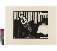 SERENDIPITP Retro Picture Poster Wall Art Pictures Painting The Lie plate one from Intimacies by Felix Edouard Vallotton Wall Art Canvas Print for Wall Decor 60x90cm