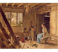 SERENDIPITP Retro Picture Poster Wall Art Pictures Painting the Maid and the Magpie a Cottage Interior At Shillington by William Henry Hunt Wall Art Canvas Print for Wall Decor 60x90cm