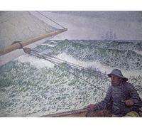 SERENDIPITP Retro Picture Poster Wall Art Pictures Painting the Man At the Tiller by Théo Van Rysselberghe Wall Art Canvas Print for Wall Decor 60x90cm