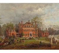 SERENDIPITP Retro Picture Poster Wall Art Pictures Painting the Old Westover House by Edward Lamson Henry Wall Art Canvas Print for Wall Decor 60x90cm