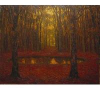 SERENDIPITP Retro Picture Poster Wall Art Pictures Painting the Pond At Versailles in Autumn by Henri Eugene Augustin Le Sidaner Wall Art Canvas Print for Wall Decor 60x90cm