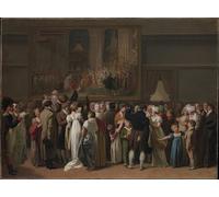 SERENDIPITP Retro Picture Poster Wall Art Pictures Painting the Public Viewing David’s coronation At the Louvre by Louis-leopold Boilly Wall Art Canvas Print for Wall Decor 60x90cm