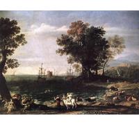 SERENDIPITP Retro Picture Poster Wall Art Pictures Painting the Rape of Europa by Claude Lorrain Wall Art Canvas Print for Wall Decor 60x90cm