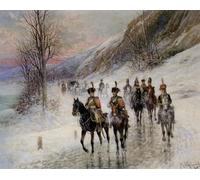 SERENDIPITP Retro Picture Poster Wall Art Pictures Painting the Retreat From Moscow by Jan Von Chelminski Wall Art Canvas Print for Wall Decor 60x90cm
