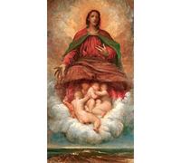SERENDIPITP Retro Picture Poster Wall Art Pictures Painting the Spirit of Christianity by George Frederic Watts Wall Art Canvas Print for Wall Decor 60x90cm