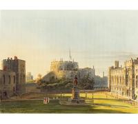 SERENDIPITP Retro Picture Poster Wall Art Pictures Painting the Upper Ward Windsor Castle by Charles Wild Wall Art Canvas Print for Wall Decor 60x90cm