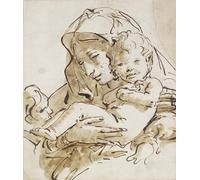 SERENDIPITP Retro Picture Poster Wall Art Pictures Painting the Virgin and Child with the Infant St.j Artists Battista Tiepolot John the Evangelist by Battista Tiepolo for Wall Decor 60x90cm