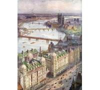 SERENDIPITP Retro Picture Poster Wall Art Pictures Painting View From Savoy Hotel Looking West by William Lionel Wyllie Wall Art Canvas Print for Wall Decor 60x90cm