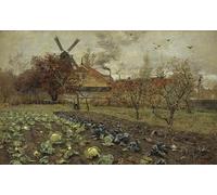 SERENDIPITP Retro Picture Poster Wall Art Pictures Painting View of Amerikavej in Copenhagen by Frits Thaulow Wall Art Canvas Print for Wall Decor 60x90cm