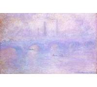SERENDIPITP Retro Picture Poster Wall Art Pictures Painting Waterloo Bridge Effect of Fogn by Claude Monet Wall Art Canvas Print for Wall Decor 60x90cm