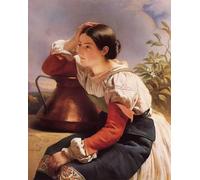 SERENDIPITP Retro Picture Poster Wall Art Pictures Painting Young Italian Girl by the Well Byxavier Winterhalter Wall Art Canvas Print for Wall Decor 60x90cm
