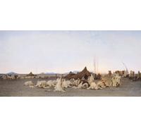 SERENDIPITP Vintage Picture Print on Canvas Poster Art Prints Evening Prayer in the Sahara by Gustave Guillaumet Artwork Print Poster for Wall Decor 60x90cm