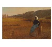 SERENDIPITP Vintage Picture Print on Canvas Wall Art Poster At the Closing of the Day by Eastman Johnson Artwork Print Poster for Wall Decor 60x90cm