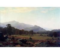 SERENDIPITP Vintage Picture Print on Canvas Wall Art Poster Autumn in the Conway Meadows looking towards Mount Washington New Hampshire by Albert Bierstadt Artwork Print Poster for Wall Decor 60x90cm