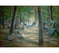 SERENDIPITP Vintage Picture Print on Canvas Wall Art Poster Children playground in the Berlin Tiergarten by Max Liebermann Artwork Print Poster for Wall Decor 60x90cm