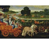 SERENDIPITP Vintage Picture Print on Canvas Wall Art Poster Earth Detail of the Left Carriage with Nine Muses by Claude Deruet Artwork Print Poster for Wall Decor 60x90cm
