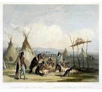 SERENDIPITP Vintage Picture Print on Canvas Wall Art Poster Funeral Scaffold of a Sioux Chief Near Fort Pierre by Karl Bodmer Artwork Print Poster for Wall Decor 60x90cm
