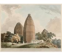 SERENDIPITP Vintage Picture Print on Canvas Wall Art Poster Hindoo Temples At Bindrabund on the River Jumna by Famous Artist Artwork Print Poster for Wall Decor 60x90cm