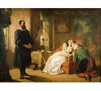 SERENDIPITP Vintage Picture Print on Canvas Wall Art Poster Knox Reproving Mary Queen of Scots Mid- by William Powell Frith Artwork Print Poster for Wall Decor 60x90cm