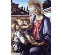 SERENDIPITP Vintage Picture Print on Canvas Wall Art Poster Lady and child and two angels by Sandro Botticelli Artwork Print Poster for Wall Decor 60x90cm