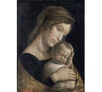 SERENDIPITP Vintage Picture Print on Canvas Wall Art Poster Lady and Sleeping Child by Andrea Mantegna Artwork Print Poster for Wall Decor 60x90cm