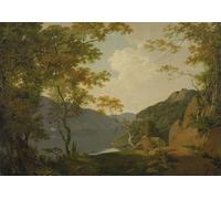 SERENDIPITP Vintage Picture Print on Canvas Wall Art Poster Lake Scene by Wright of Derby Artwork Print Poster for Wall Decor 60x90cm