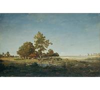 SERENDIPITP Vintage Picture Print on Canvas Wall Art Poster Landscape with a Clump of Trees by Pierre Etienne Theodore Rousseau Artwork Print Poster for Wall Decor 60x90cm