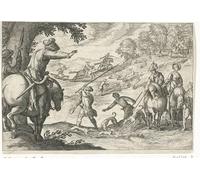 SERENDIPITP Vintage Picture Print on Canvas Wall Art Poster Landscape with Hare Hunt by Egbert Jansz Artwork Print Poster for Wall Decor 60x90cm