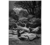 SERENDIPITP Vintage Picture Print on Canvas Wall Art Poster Merlin and Viviane in the Broceliande Forest by Gustave Dore Artwork Print Poster for Wall Decor 60x90cm