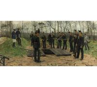 SERENDIPITP Vintage Picture Print on Canvas Wall Art Poster Military Funeral by Isaac Israels Artwork Print Poster for Wall Decor 60x90cm
