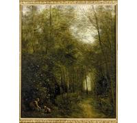 SERENDIPITP Vintage Picture Print on Canvas Wall Art Poster Montfermeuil the Brook in the Wood by Jean Baptiste Camille Corot Artwork Print Poster for Wall Decor 60x90cm