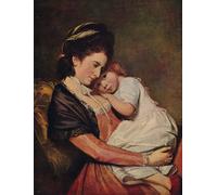 SERENDIPITP Vintage Picture Print on Canvas Wall Art Poster Mrs Johnstone and Her Son by George Romney Artwork Print Poster for Wall Decor 60x90cm