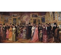 SERENDIPITP Vintage Picture Print on Canvas Wall Art Poster Private View At the Royal Academy by William Powell Frith Artwork Print Poster for Wall Decor 60x90cm