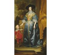 SERENDIPITP Vintage Picture Print on Canvas Wall Art Poster Queen Henrietta Maria and Her Dwarf Sir Jeffrey Hudson by Anthony Van Dyck Artwork Print Poster for Wall Decor 60x90cm