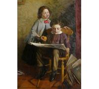 SERENDIPITP Vintage Picture Print on Canvas Wall Art Poster Reading the Illustrated London News by John Dawson Watson Artwork Print Poster for Wall Decor 60x90cm