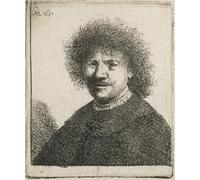 SERENDIPITP Vintage Picture Print on Canvas Wall Art Poster Self-portrait in cloak with flat collar by Rembrandt van Rijn Artwork Print Poster for Wall Decor 60x90cm