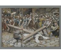 SERENDIPITP Vintage Picture Print on Canvas Wall Art Poster Simon the Cyrenian Compelled to Carry the Cross with Jesus by Jacques Artwork Print Poster for Wall Decor 60x90cm