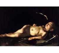 SERENDIPITP Vintage Picture Print on Canvas Wall Art Poster Sleeping Cupid by Merisi Caravaggio Artwork Print Poster for Wall Decor 60x90cm