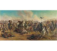 SERENDIPITP Vintage Picture Print on Canvas Wall Art Poster the Battle of the Pyramids by Paul Philippoteaux Artwork Print Poster for Wall Decor 60x90cm