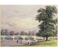 SERENDIPITP Vintage Picture Print on Canvas Wall Art Poster the Bridge Between Gardens and Hyde Park on the ne by Hosmer Shepherd Artwork Print Poster for Wall Decor 60x90cm