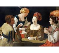 SERENDIPITP Vintage Picture Print on Canvas Wall Art Poster the Cheat with the Ace of by Georges De La Tour Artwork Print Poster for Wall Decor 60x90cm