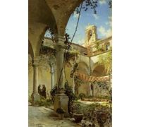 SERENDIPITP Vintage Picture Print on Canvas Wall Art Poster the Cloister Taormina by Peder Artwork Print Poster for Wall Decor 60x90cm