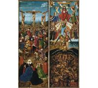 SERENDIPITP Vintage Picture Print on Canvas Wall Art Poster the Crucifixion the Last Judgment by Jan Van Eyck Artwork Print Poster for Wall Decor 60x90cm
