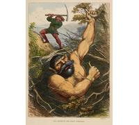 SERENDIPITP Vintage Picture Print on Canvas Wall Art Poster the Death of the Cormoran According to Legend by Richard Doyle Artwork Print Poster for Wall Decor 60x90cm