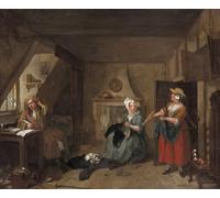 SERENDIPITP Vintage Picture Print on Canvas Wall Art Poster the Distressed Poet by William Hogarth Artwork Print Poster for Wall Decor 60x90cm